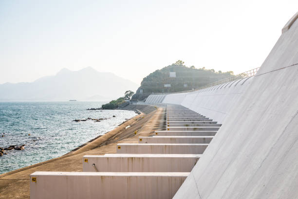 istock Walk path on a Dam of reservoir 641243206