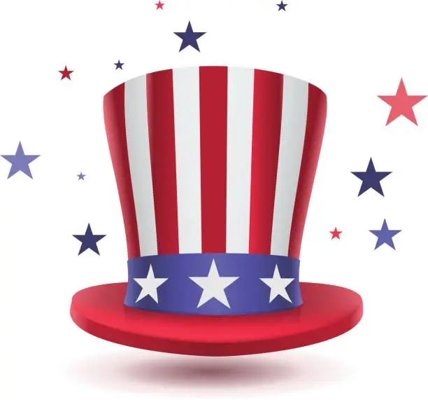 Vector illustration of Uncle sam hat symbol of Presidents day
