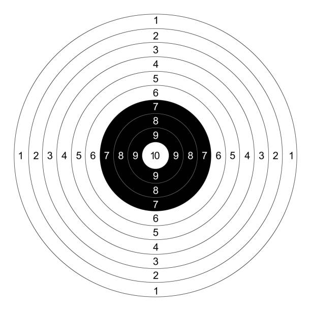 白い背景を持つ銃射撃紙ターゲットベクトル - target sport点のイラスト素材／クリップアート素材／マンガ素材／アイコン素材