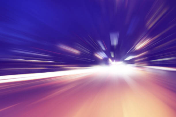 Abstract image of night traffic in the city.