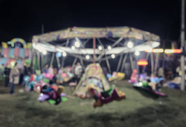 istock Blur roundabout in travelling funfair 641252018