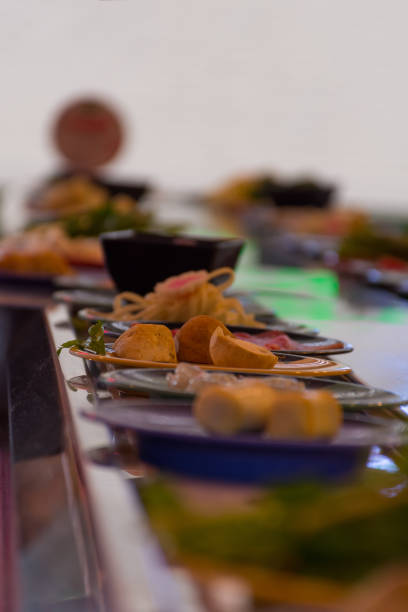 istock Japan restaurant sushi conveyor or belt buffet 641253626