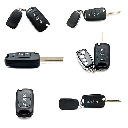 Set of a remote car keys isolated on a white background