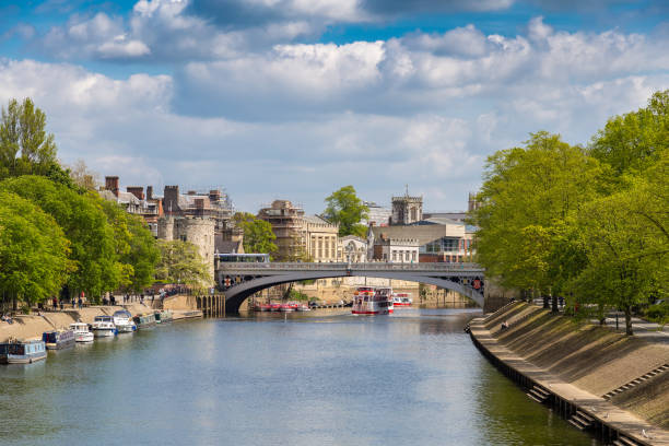 York, UK Bridge over the river Ouse in York, England, UK york yorkshire stock pictures, royalty-free photos & images