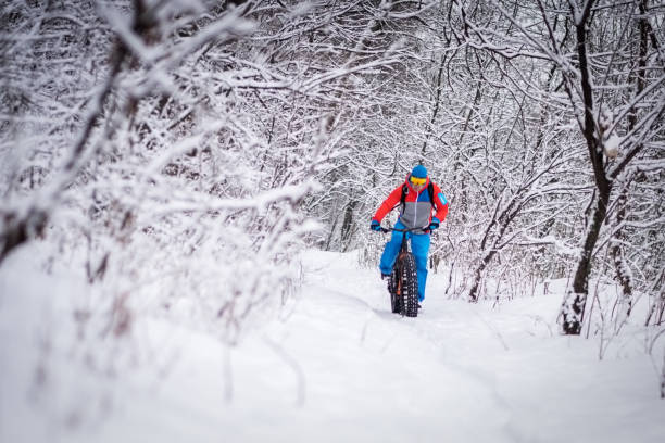 istock Bicycle rider in the forest 641257238