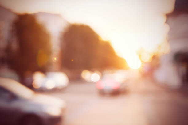 istock Sunset in the city, blurred background 641257264