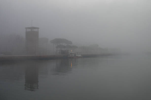 Pedestrian only ferry on service in Porto Garibaldi, Italy.