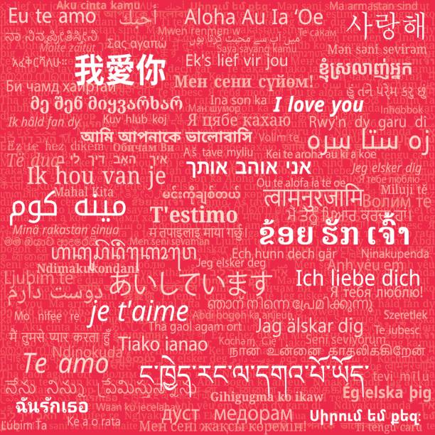 ilustrações de stock, clip art, desenhos animados e ícones de i love you phrase in different languages - i love you frase em inglês