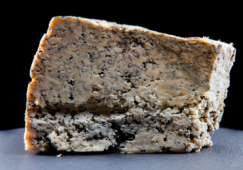 Cabrales cheese, typical blue cheese from Spain, made in Asturias northern region with high mountains. 