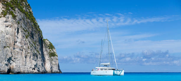 istock White catamaran in the Blue Lagoon 641266054