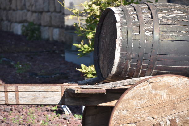 istock Transportation of old wine barrel 641270006
