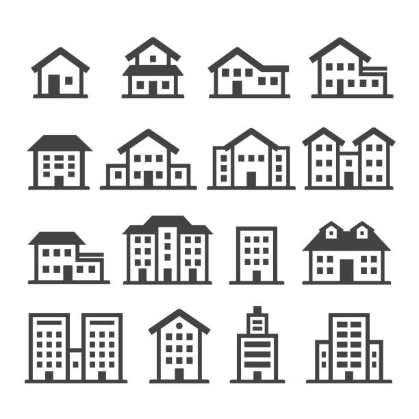 House Icons - Acme Series House Icons architectural stele stock illustrations