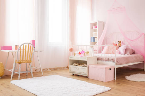 istock Little princess room with bed 641272696