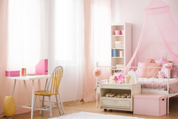 istock Child bedroom with canopy bed 641272706