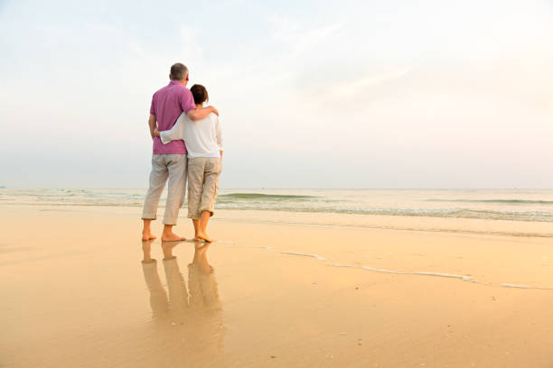 istock Senior couple at beach 641278522