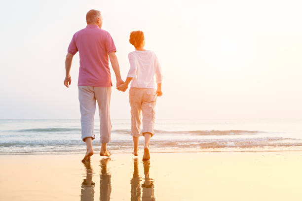 istock Senior couple at beach 641278686