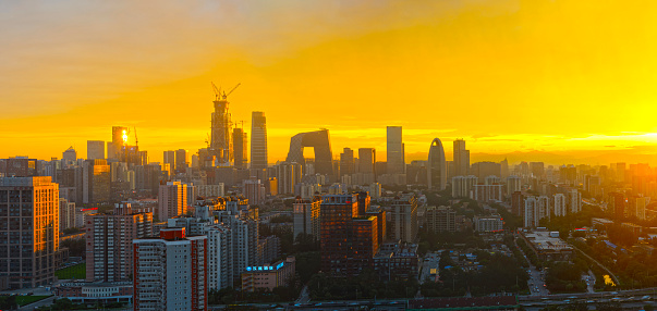 Beijing skyline at sunset