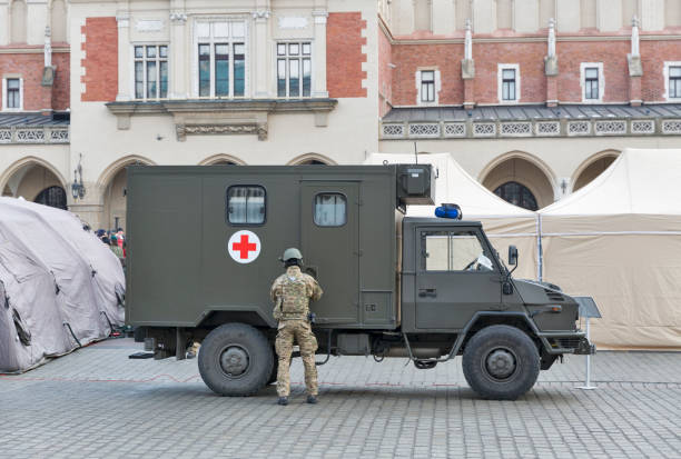 KRAKOW, POLAND - JANUARY 14, 2017: Welcome to American troops on Krakow Market Square during picnic Secure Poland dedicated to arriving of soldiers for strengthening of the eastern flank of NATO.