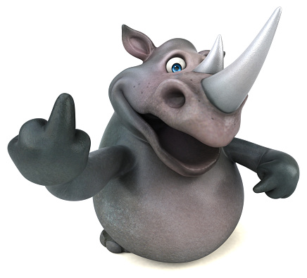 Fun rhinoceros - 3D Illustration