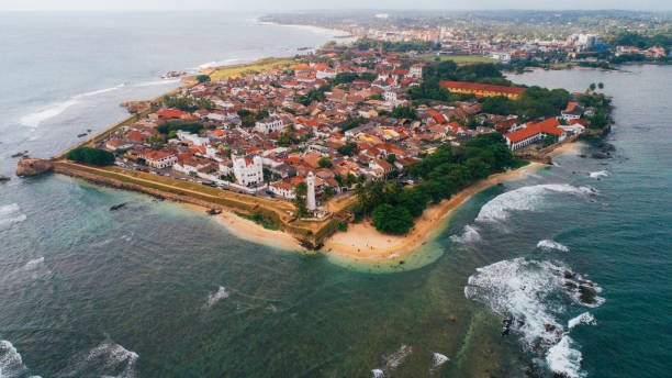 Aerial view of Galle Fort Aerial view of Galle Fort in Sri Lanka southern sri lanka stock pictures, royalty-free photos & images