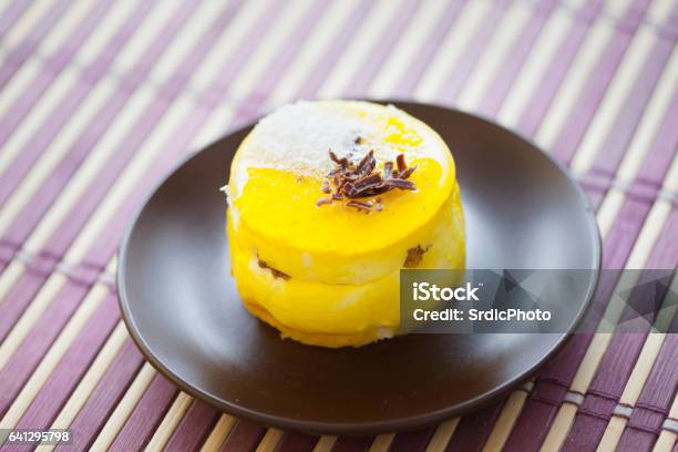 Small Banana Cake On Plate Stock Photo - Download Image Now - Backgrounds, Banana, Beauty