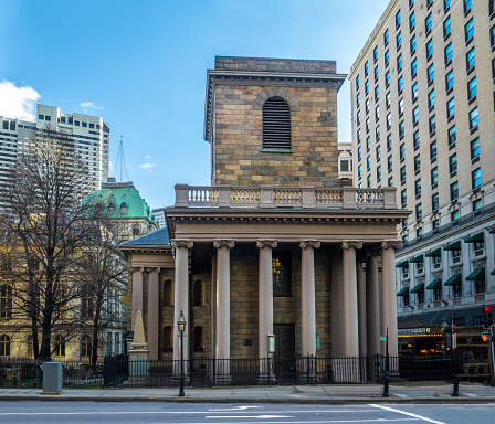 Boston, USA - July 8, 2017: The Old State House, seat of the Massachusetts General Court until 1798, in Boston, Massachusetts, United States of America.
