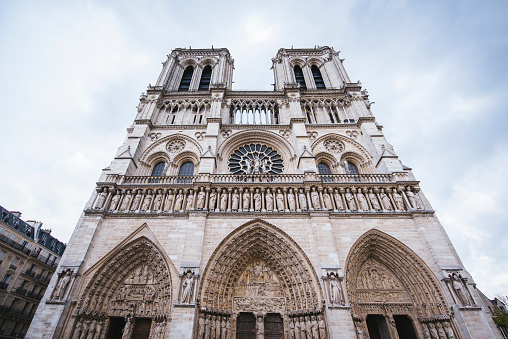 Shot of Notre Dame church in Paris.