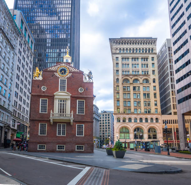 antiguo estado casa - boston, massachusetts, estados unidos - boston declaration of independence history usa fotografías e imágenes de stock