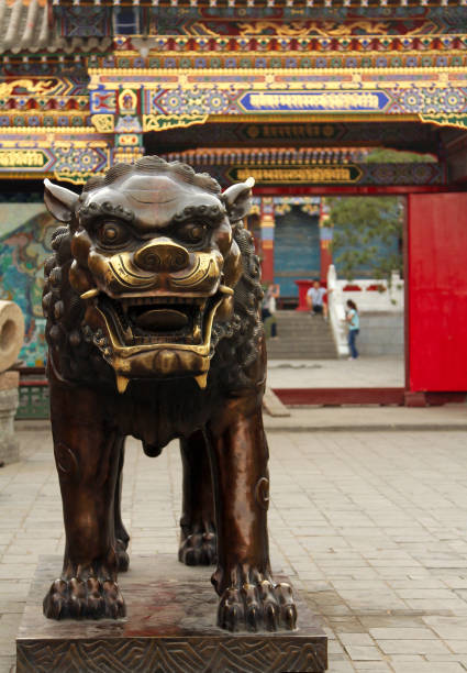 istock bronze lion in Dazhao Temple, Hohhot, Inner Mongolia 641306964