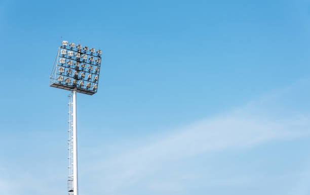 istock Street light pole with blue sky 641316040