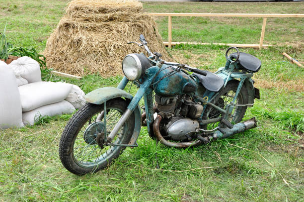 istock Old bike on the grass. 641316550