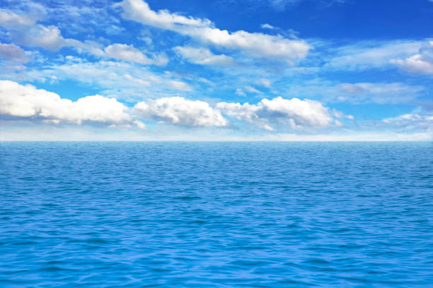 istock Beautiful seascape under blue sky with clouds 641317314
