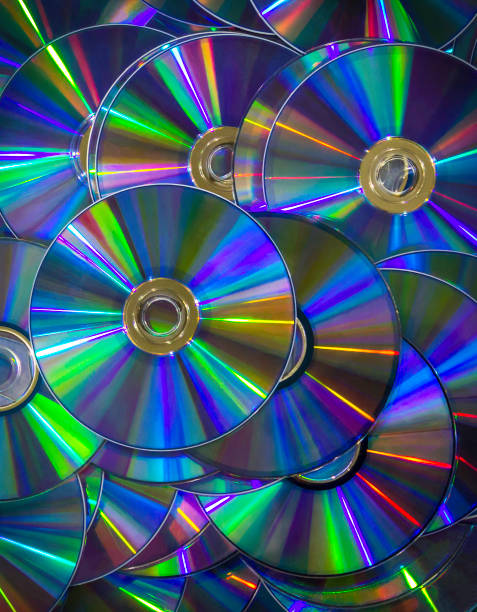 istock Spectrum colorful of cd and dvd 641322170