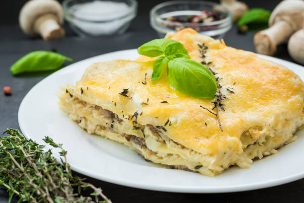 istock Delicious lasagna with bechamel sauce 641333458