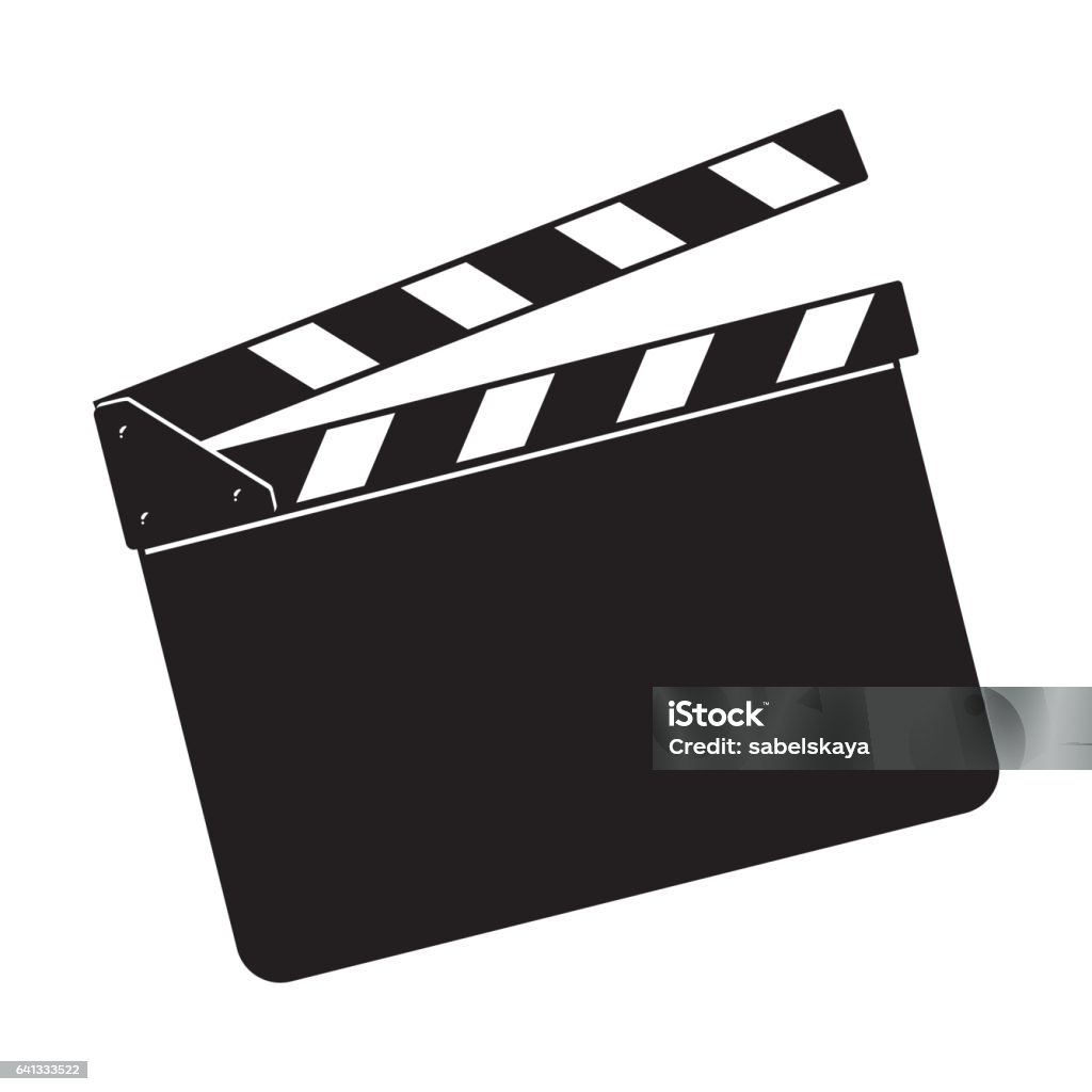 Blank cinema production black clapper board Blank cinema production black clapper board, sketch style vector illustration isolated on white background. Classical traditional cinema, motion picture production clapperboard, clapper board Film Slate stock vector