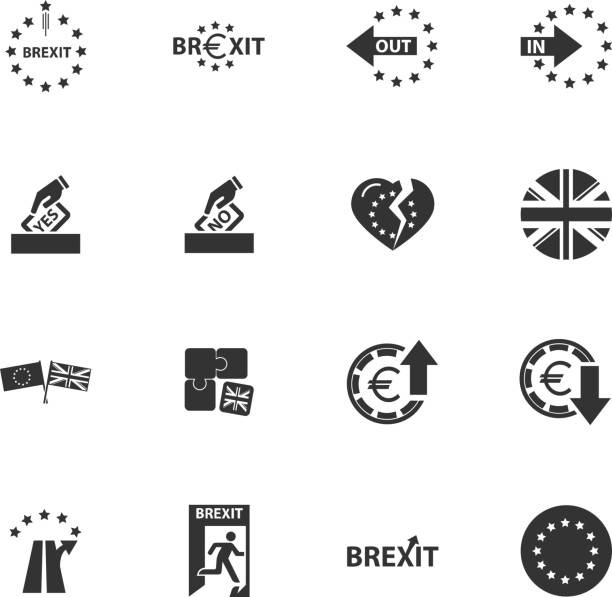 ilustraciones, imágenes clip art, dibujos animados e iconos de stock de conjunto de iconos de brexit - brexit