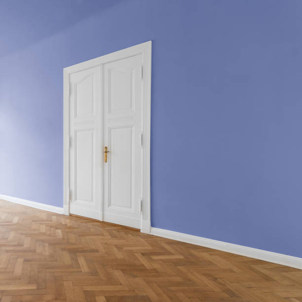 istock Empty  room with wooden  floor 641341244
