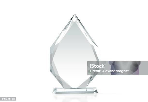 Blank Arrow Shape Glass Trophy Mockup 3d Rendering Stock Photo - Download Image Now