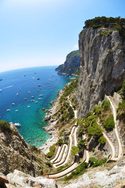 Via Krupp in Capri Island Via Krupp in Capri Island, Campania, Italy via krupp stock pictures, royalty-free photos & images