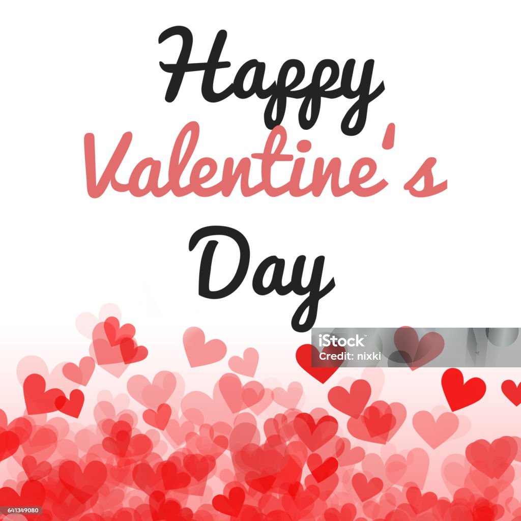 Valentine's Day background Valentine's Day greeting card with small red hearts Art stock illustration