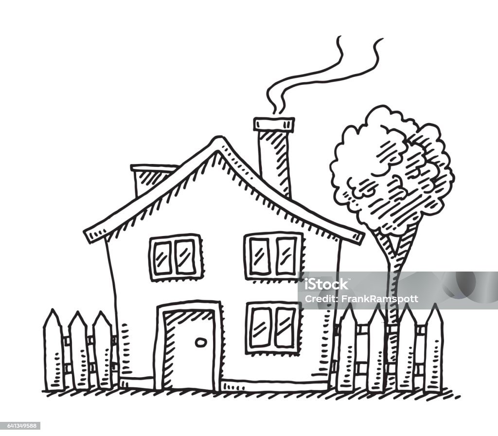 Little Cartoon House Drawing Stock Illustration - Download Image ...
