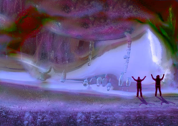 istock Space troopers landed on the unrealistic planet in the different world. 641349618