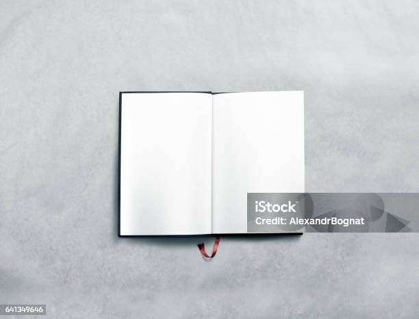 Blank Opened Book Spread Mock Up With White Pages Stock Photo - Download Image Now - Book, Template, Open