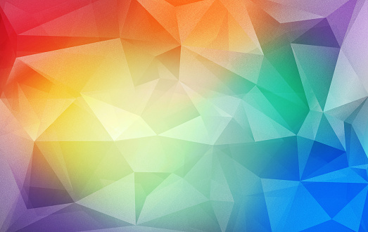 Triangular low poly colorful background with grunge effect