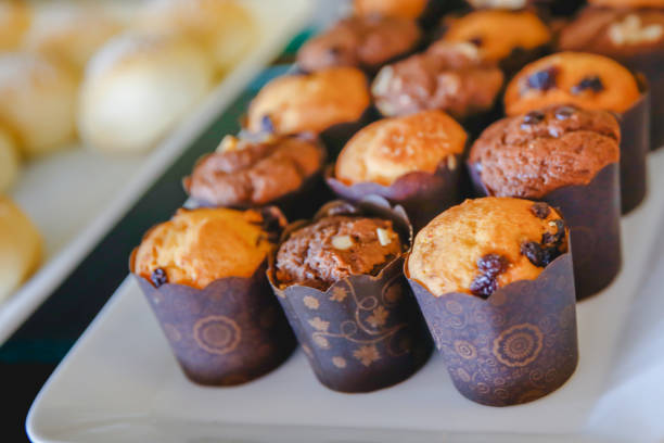 istock Chocolate muffin with raisin and almond slice 641354502