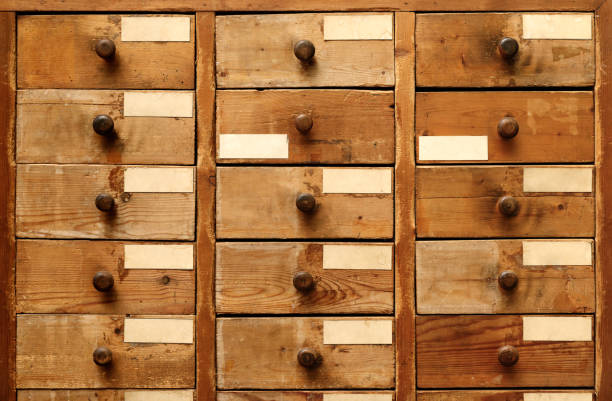 istock Wooden cabinet with drawers 641360682