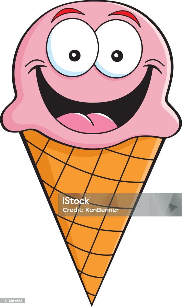 Cartoon Smiling Ice Cream Cone Stock Illustration - Download Image Now -  Cartoon, Cheerful, Clip Art - iStock