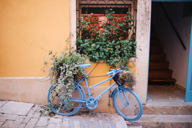 istock Parked bicycle in Rovinj, Istria 641365178