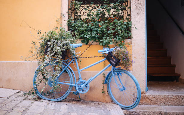 istock Parked bicycle in Rovinj, Istria 641365302