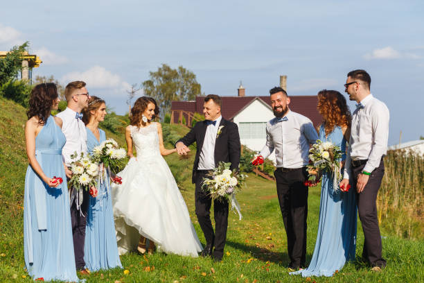 istock Groomsmen and bridesmaids 641371606